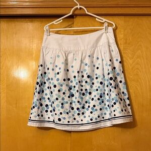 Bass A-Line Skirt - White with Blue Dots
